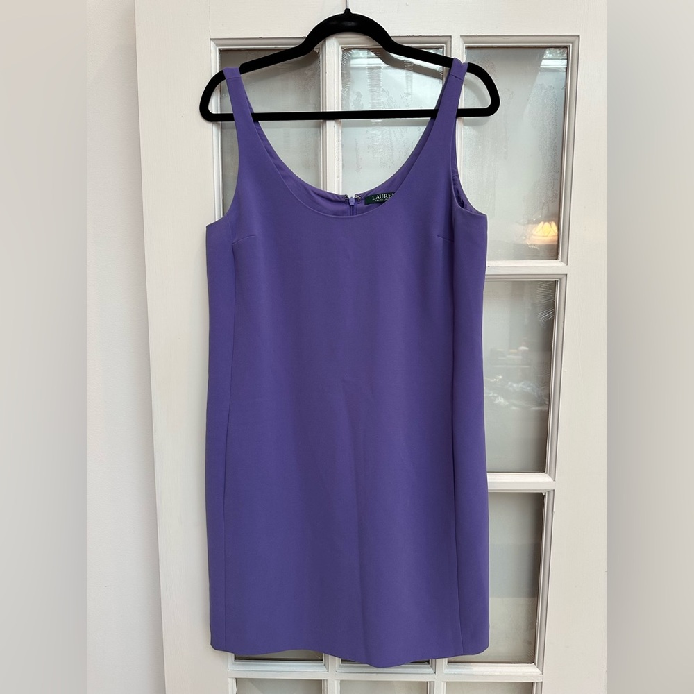 LRL Ralph Lauren Elegant Classic Violet Purple Sleeveless Cocktail Dress Size 6